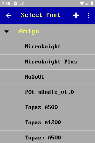 Font Menu